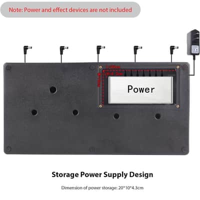 Guitar Pedal Board High-Hardness PE Pedal Board with Compartment 11 Hole Storage Power Cord Lightweight Pressure and Drop Resistance Pedal Boards for Guitars image 5