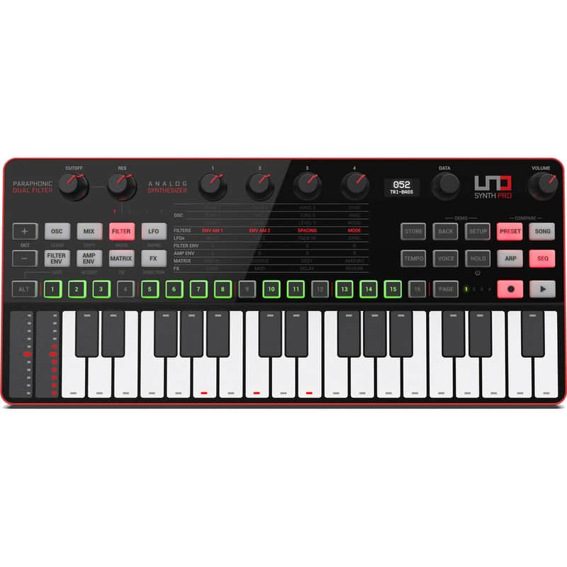 IK Multimedia UNO Synth Pro Desktop 32-Key Analog Synthesizer 2021 - Black with White Keys image 1