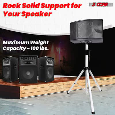 5 Core Speaker Stand Height Adjustable PA DJ Tripod Studio Monitor Stands w 35mm Compatible Insert image 9