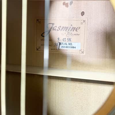 Jasmine S45 SK Natural/Gloss Acoustic Dreadnought W/Hard Case 2000s - Clear Gloss image 4