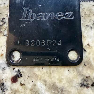 Ibanez Neck plate with serial number Korea 90s - Black image 2