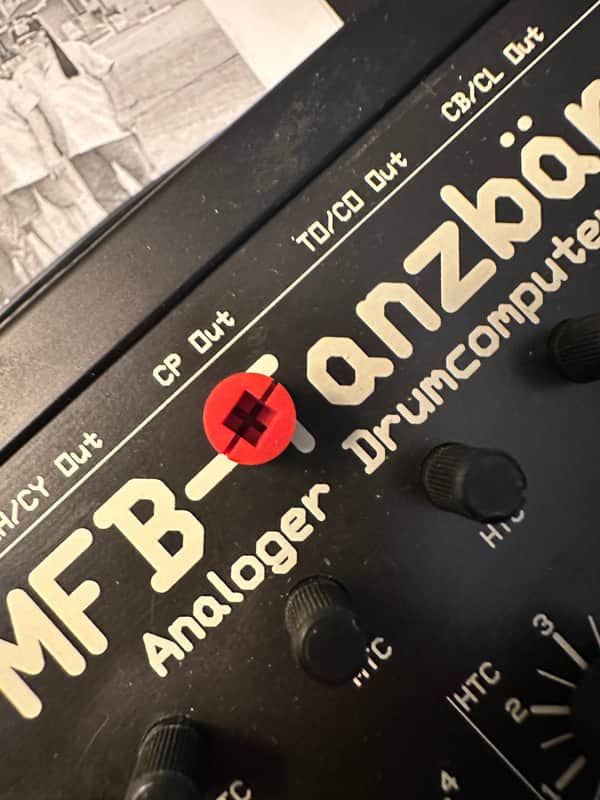 Red Rec/ManTrg/play button cap for MFB Tanzbar Drum Machine image 1