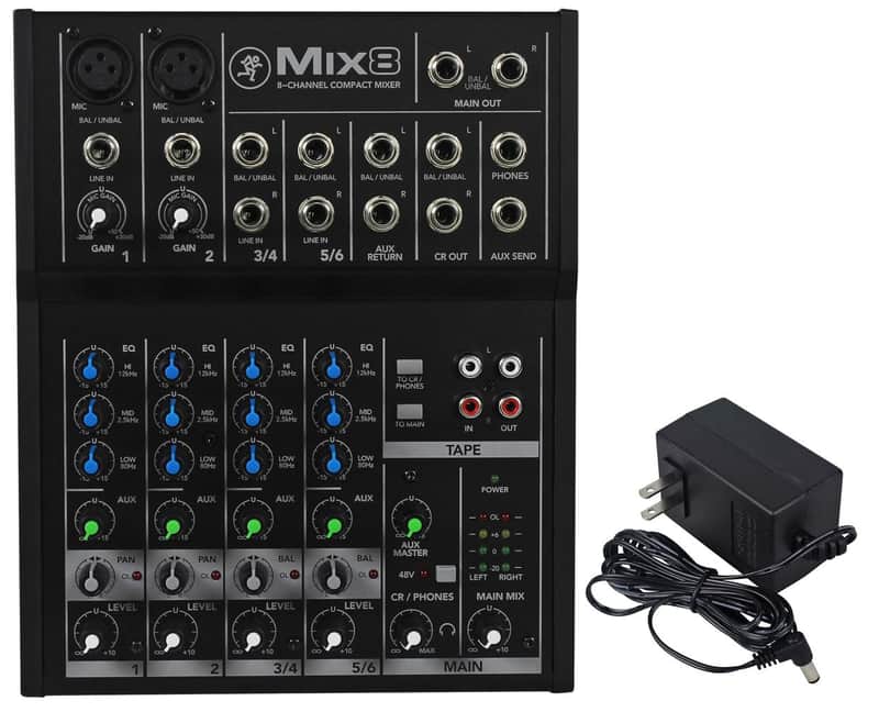Mackie Mix8 8-Ch Compact Soundboard Mixing Console Mixer For Church/School image 1
