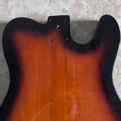 Left Handed Alder Wood Tele Telecaster Style Guitar Body in Sunburst image 3
