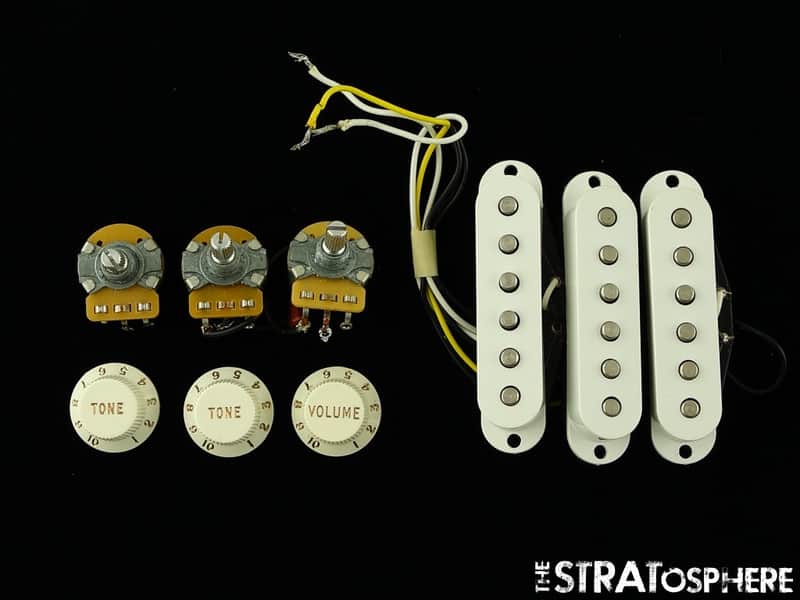 USED PICKUPS POTS KNOBS + SWITCH Stratocaster Fender MIM Strat image 1