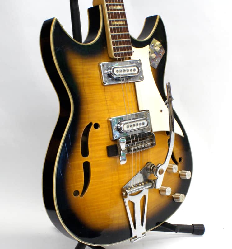Vintage Apollo Fujigen Made Barney Kessel Style Electric Guitar with the Original Case image 1
