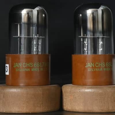 2×1940’sJAN-CHS 6SL7WGT Sylvania Square Getter USA Made Amplitrex Tested Tube image 2