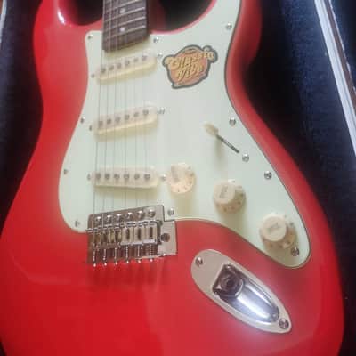 Squier Simon DEMO VIDEO Neil Stratocaster (US Customers Tax included in shipping cost)  Fiesta Red image 1