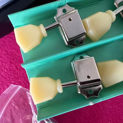 Kluson  No line 3 + 3 tuners Left and rigth hand used in Gibson Les Paul 1952 to 1956 2020 Nickel image 7
