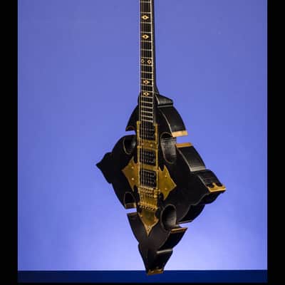 Barry Collier Rebeth Gothic Cross with Ram's Head Pentagram 1982 Black with a feint gold pinstripe a image 12