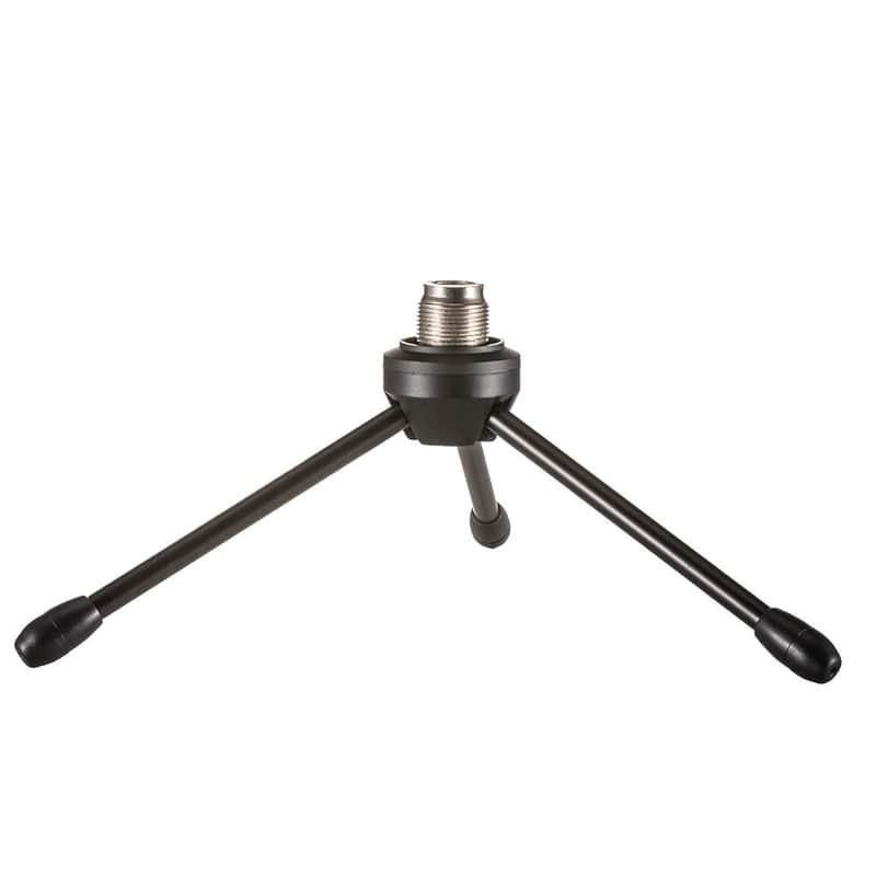 Desktop Desk Foldabe Tripod Microphone Stand With Non-Slip Feet,Durable Iron Construction,Ideal For Podcasts, Online Chat, Conferences, Lectures,Meetings With Dynamic Microphone image 1