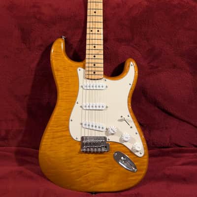 Fender Stratocaster Plus Top Amber Flame Maple Top FMT Guitar Body, MIM Mexico image 5