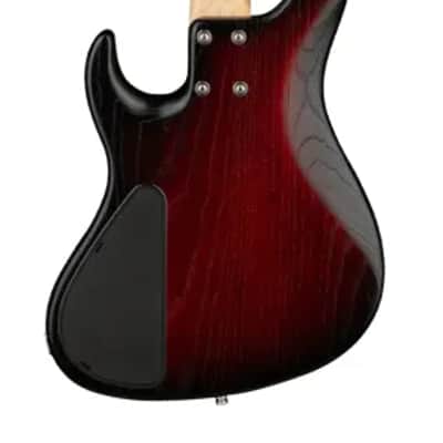 Sadowsky MetroLine 24-Fret Modern Bass-Swamp Ash Body-4 String-Burgundy Burst Transparent Satin image 3
