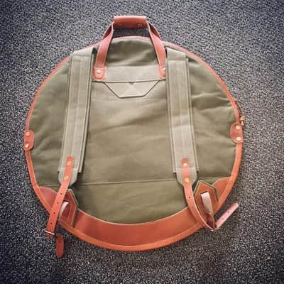 Tackle Instrument Supply Backpack Cymbal Bag 22" Forest Green w/Tan Trim image 2