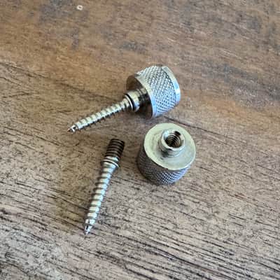 Gretsch Knob Strap Buttons with Hanger Bolt - 2010s - Chrome image 2