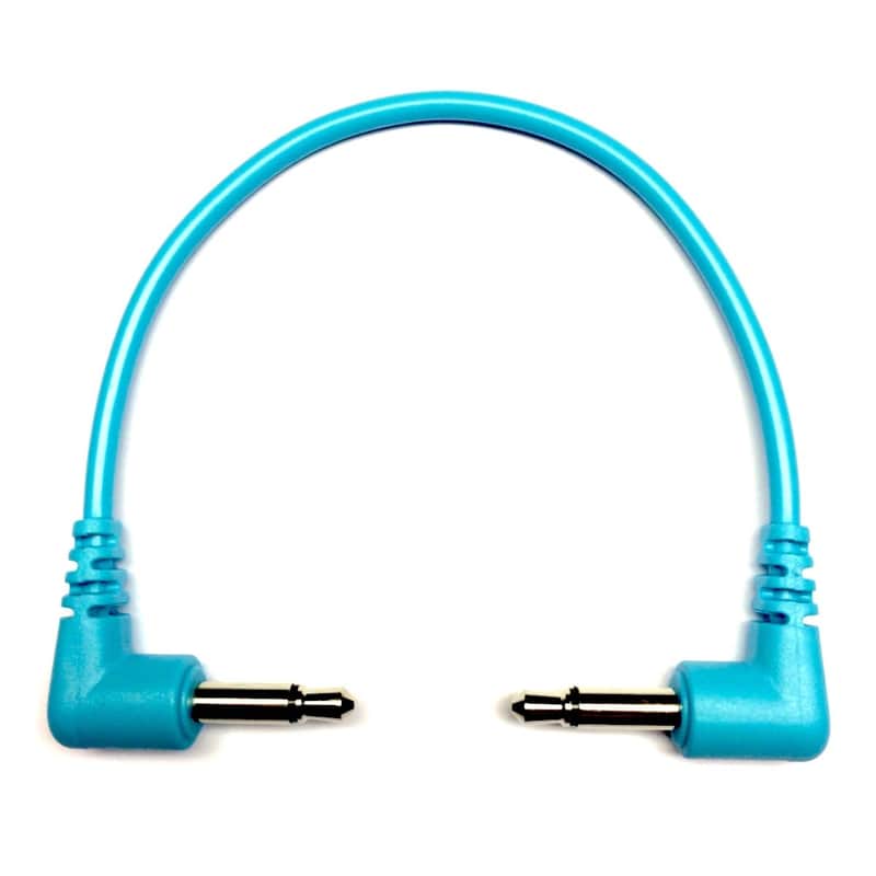 Tendrils Cables Right Angled Eurorack Patch Cable (10cm - Cyan) 6 Pack image 1