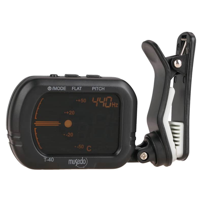 Musedo T-40 Clip-On Tuner for Guitar Bass Violin Ukulele Includes Battery Sweet! image 1