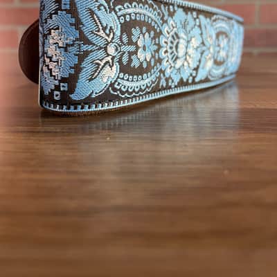 Tetherax RTF Fancy Rag Top Series - Classic Jacque Vintage Weave Leather End Strap - Baby Blue/Brown image 2