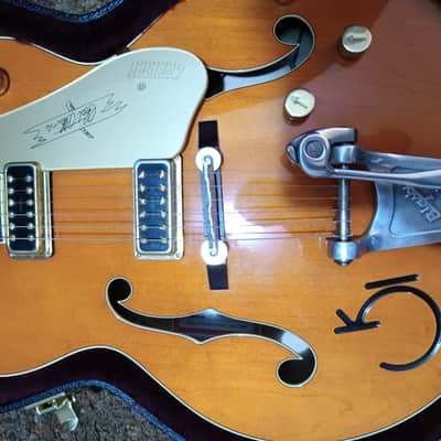 Gretsch G6120T-55 Vintage Select 2012 Chet Atkins Hollow Body with Bigsby Vintage Orange Stain image 2