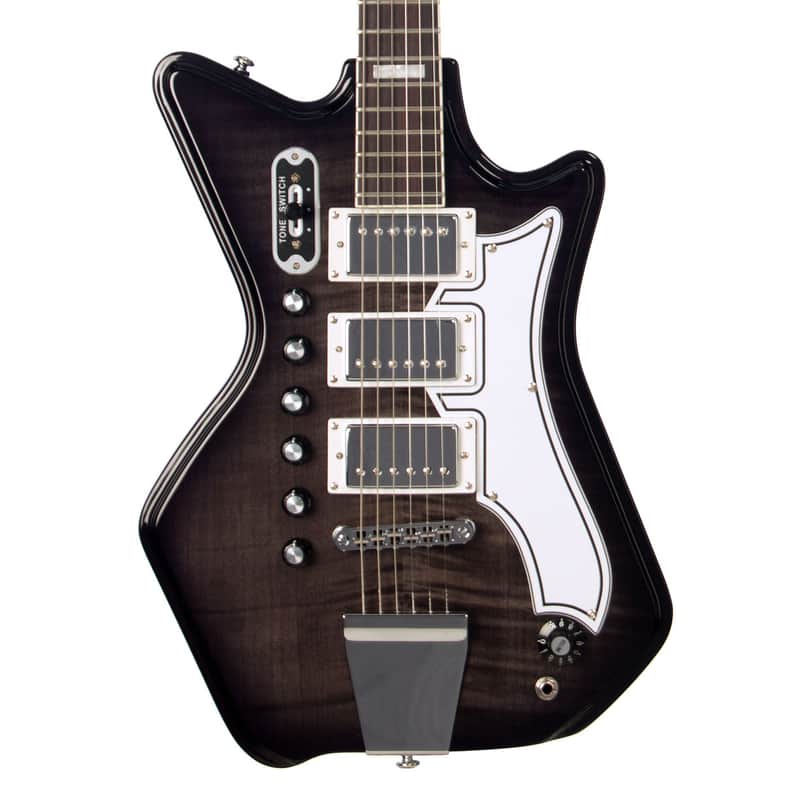 Airline Guitars Jetsons 3P FM Charcoal Flame image 1
