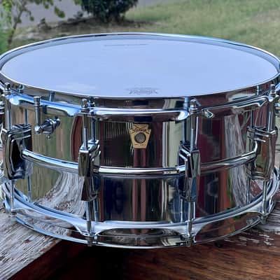 Vintage 1960’s Ludwig LM 402 Supraphonic 6.5x14" 10-Lug Aluminum Snare Drum with Keystone Badge - CLEAN image 1
