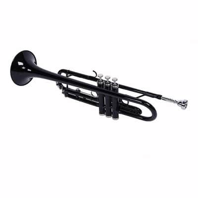 School Student Black Bb Beginner Trumpet + Case + Gloves Mouthpiece With Case image 3