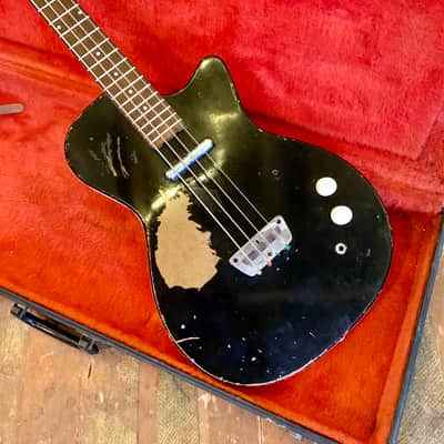 Silvertone 1444 bass guitar c 1960’s Black beauty original vintage USA harmony image 2