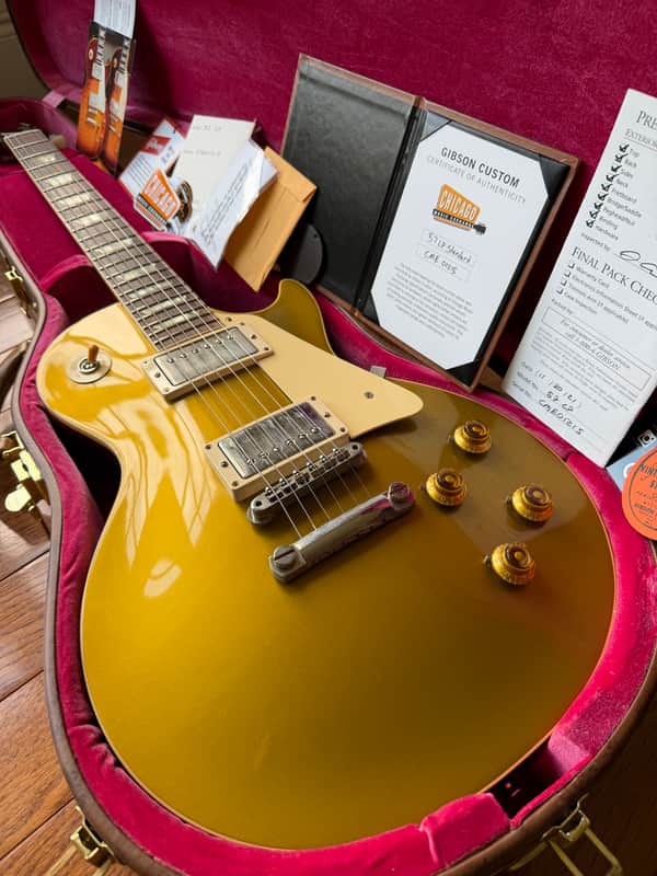 2021 Gibson Custom Shop Les Paul ‘57 Reissue R7 w/ ‘59 Carmelita Neck CME VOS - Gold Top image 1