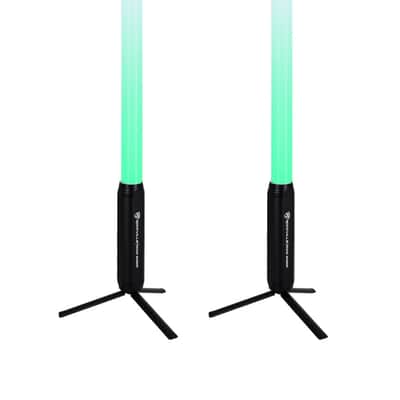 Rockville 2x ROCK SABER White Wireless DMX DJ Battery Tube Lights+Stands+Bag image 15