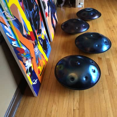 Pantheon Steel Halo Handpan / Hand Pan Custom Konondrum Scale Blue Purple Nitrided Streel image 2