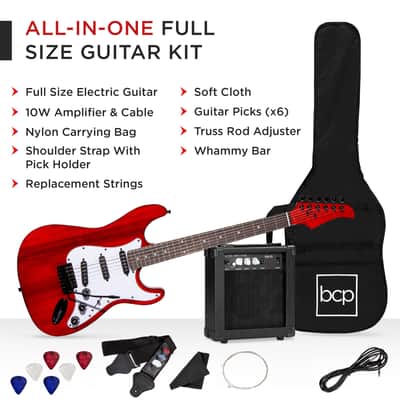 Best Choice Products Beginner Electric Guitar Kit w/ Case, 10W Amp, Tremolo Bar - 39in-3 Color Sunburst image 20
