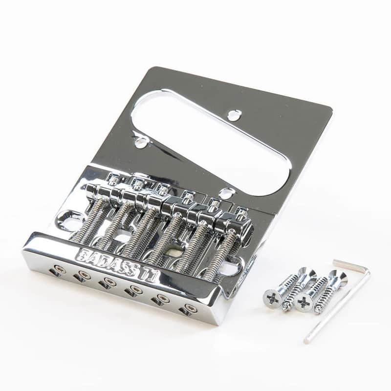 Leo Quan Badass T1 Telecaster Bridge – High-Mass Vintage-Style Upgrade for Increased Sustain – Model T1 - chrome image 1