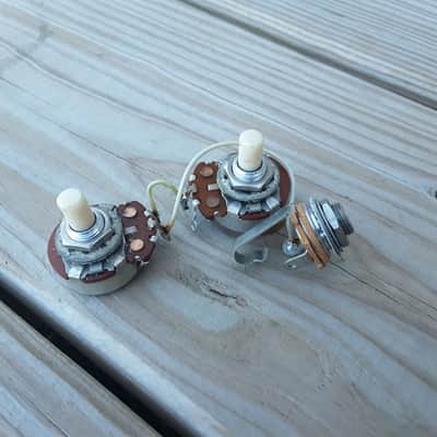 Set 1976 Fender Mustang Jazz Musicmaster bass pots harness jack image 1