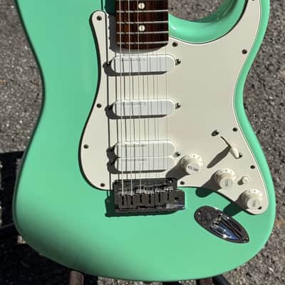 1997 Fender Jeff Beck Signature Stratocaster W/HSC Sea Foam Green Lace Sensor HSS image 3