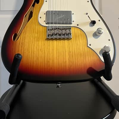 Warmoth Fender Telecaster Thinline Deluxe CuNiFe HH 2022 - Satin 3 Tone Sunburst image 4