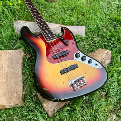 Vintage Fender 1966 Jazz Bass Bound Neck Dot Inlays image 4