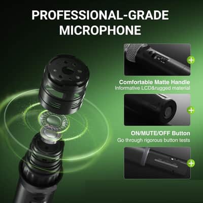 Professional Wireless Microphone, UHF Dynamic Mic, Metal Cordless Microphone, Handheld Transmitter for True Diversity Syste mwith Selectable Frequencies image 2