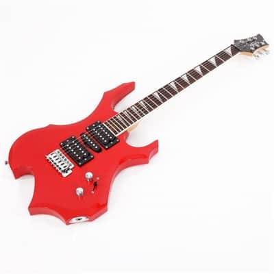 Glarry Flame Shaped Electric Guitar with 20W Electric Guitar Sound HSH Pickup Novice Guitar - Red image 4