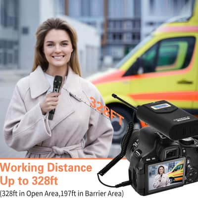 CVM-WM100 H UHF 48-Channel Professional Wireless Handheld Microphone System for Canon Nikon Sony Panasonic Fuji DSLR Camera, XLR Camcorder, Smartphone, Perfect for Video Recording/Interview image 3