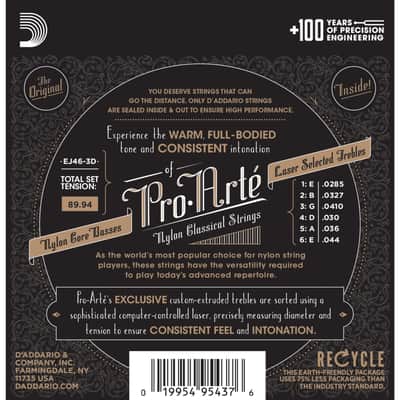 D'Addario K-Git.Saiten Pro Arte EJ46-3D Silverplated, Hard, 3er Set - Classic Guitar Strings image 2