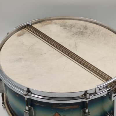 Vintage Ajax 1930s New Century Dual Snare Drum – Blue Silver Duco – Solid Shell image 13