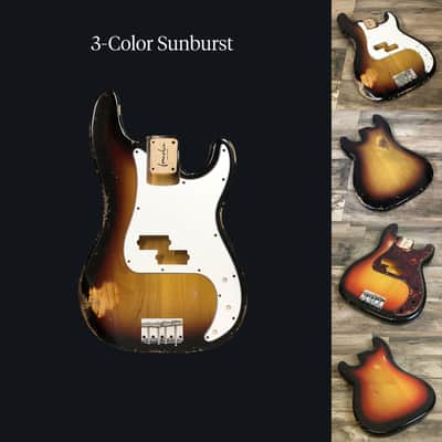 Made to Order - FRANCHIN Jupiter bass body Relic Aged 100% Nitro Lacquer (Sunburst/ Black/ White/ Blue/ Green/ Yellow/ Red/ Pink/ Burgundy/ Purple/ Gold/ Silver, etc.) Basswood Poplar Precision-Bass Style Made in Italy image 2