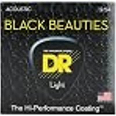 DR Strings BLACK BEAUTIES™ - BLACK Colored Acoustic Guitar Strings: Light 12-54 image 3