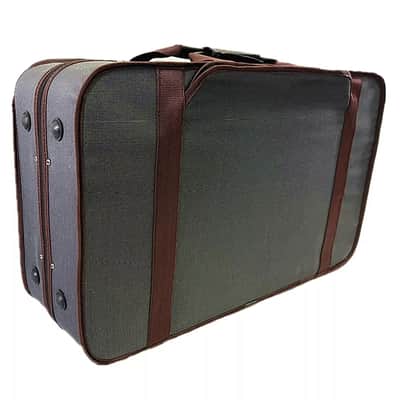 Pro Wooden 4/4 Quadruple Violin Case | Durable Dark Gray Case for 4 Full-Size Violins with Blue Interior & Carry Strap image 3