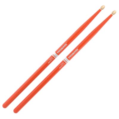 Pro-Mark Rebound 5A Hickory in Orange - Wood Tip image 1