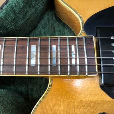 Rare 1959 Grimshaw SS semi electric guitar, blonde, fitted Bigsby,  short scale neck, dog ear P90's image 10