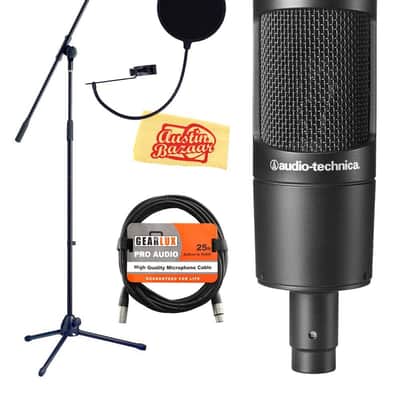 Audio-Technica AT2035 Cardioid Condenser Microphone w/ Boom Stand