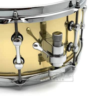 Ahead 3mm Cast Bell Brass Snare Dum 13x6 Polished w/Trick Throw-Off image 2