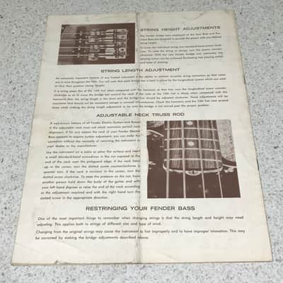 Fender Bass Instruction Manual Early 60s image 5