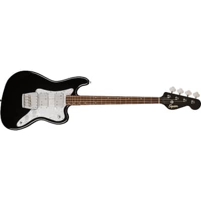 Squier Paranormal Rascal Bass HH, Laurel Fingerboard, White Pearloid Pickguard, Metallic Black image 2